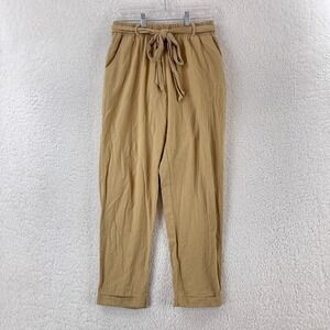 Carly Jean Mustard Yellow Pull On Pants Womens Roll Cuff Elastic Waist‎ Size M